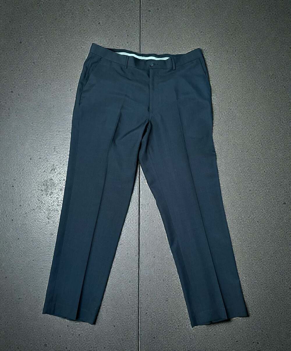 Perry Ellis Portfolio Dress Pants Mens 38x32 Black Flat Front